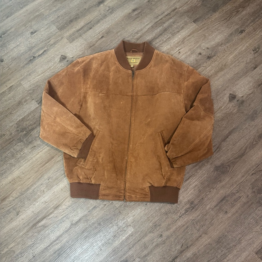 Boston Harbour Suede Bomber Jacket - Men’s Size Large